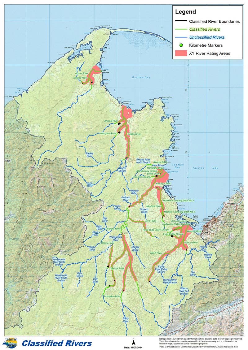 Map of cassified rivers