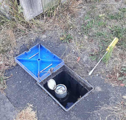 Water meter location near boundary